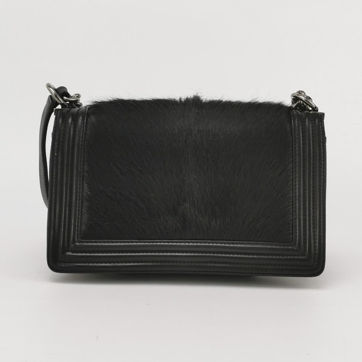 Chanel Leboy Seasonal Limited Edition Medium Lambskin Solid Square Double C Lock Shoulder Bag 250218781068780