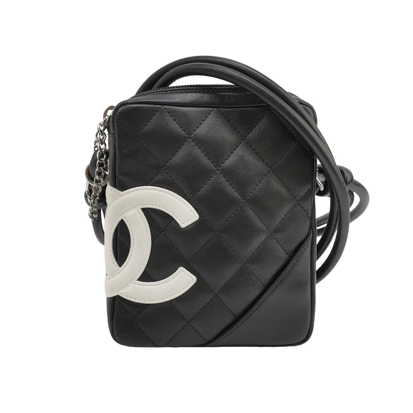 Chanel Cambon Small Calfskin Contrast Side Double C Logo   Crossbody Bag 017852300306