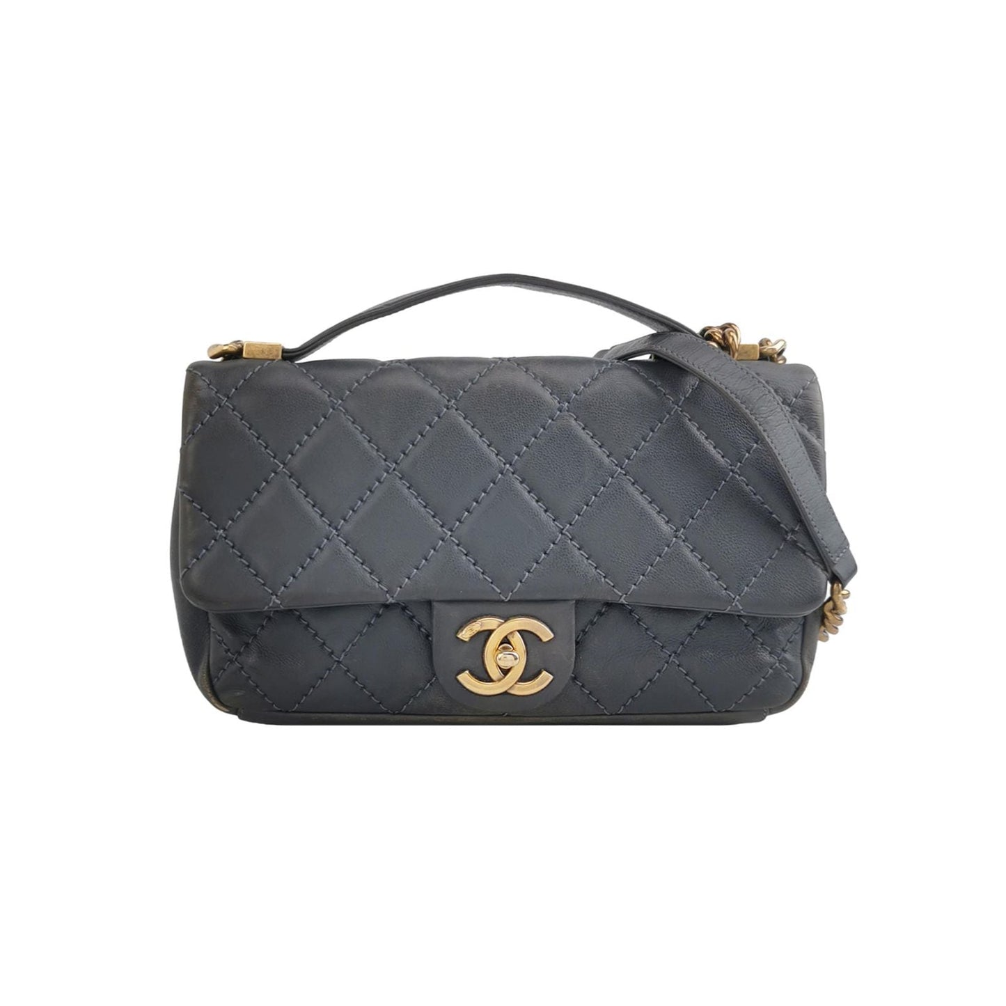 Chanel Flap Bag Leather Solid Quilted Classic Double C Buckle Crossbody Shoulder Bag 250118781030346