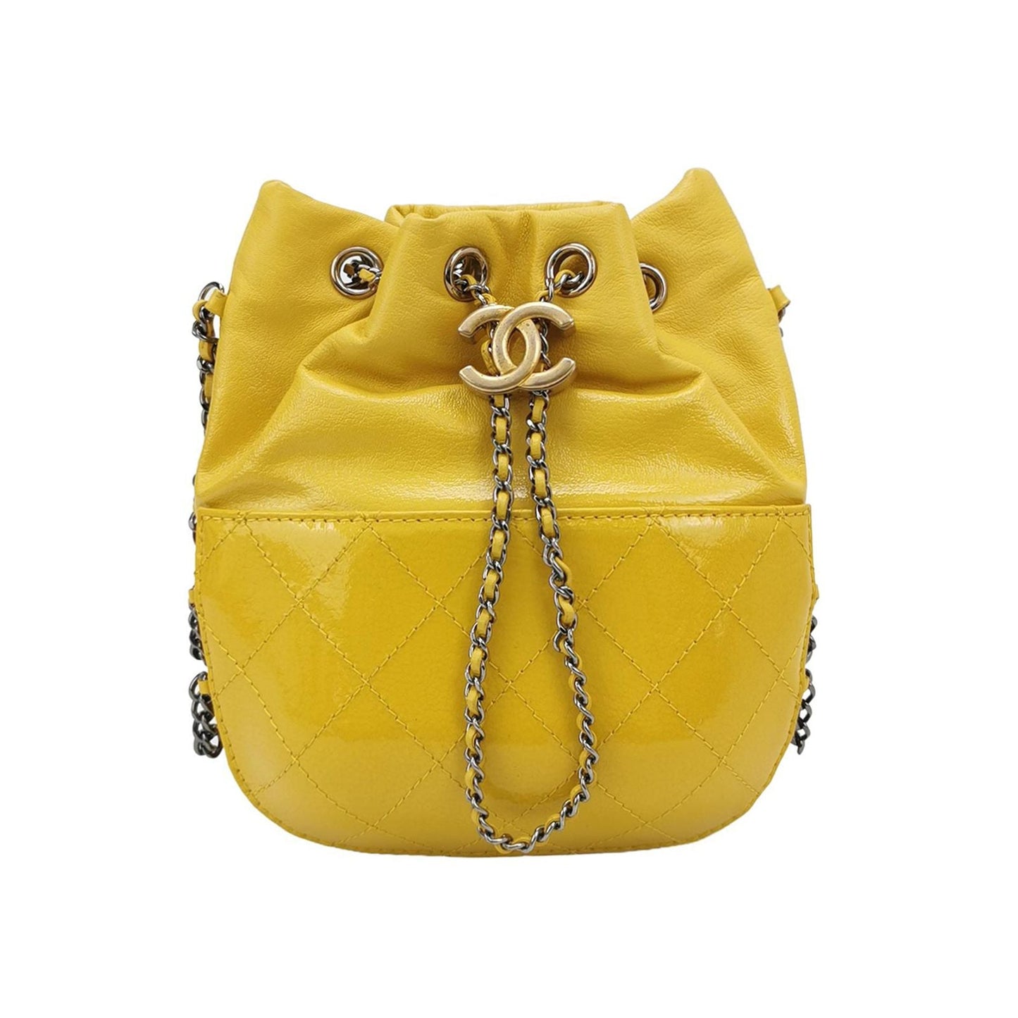 Chanel Gabrielle Hobo Bag Lambskin Patent Leather Solid Quilted Drawstring Double C Logo Crossbody Shoulder Bag 250107781015560
