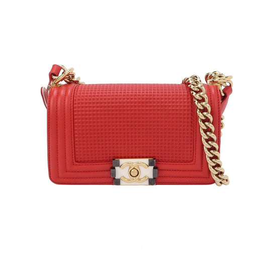 Chanel Leboy Seasonal Limited Edition Small Lambskin Color Block Square Double C Lock Shoulder Bag 241229781002029