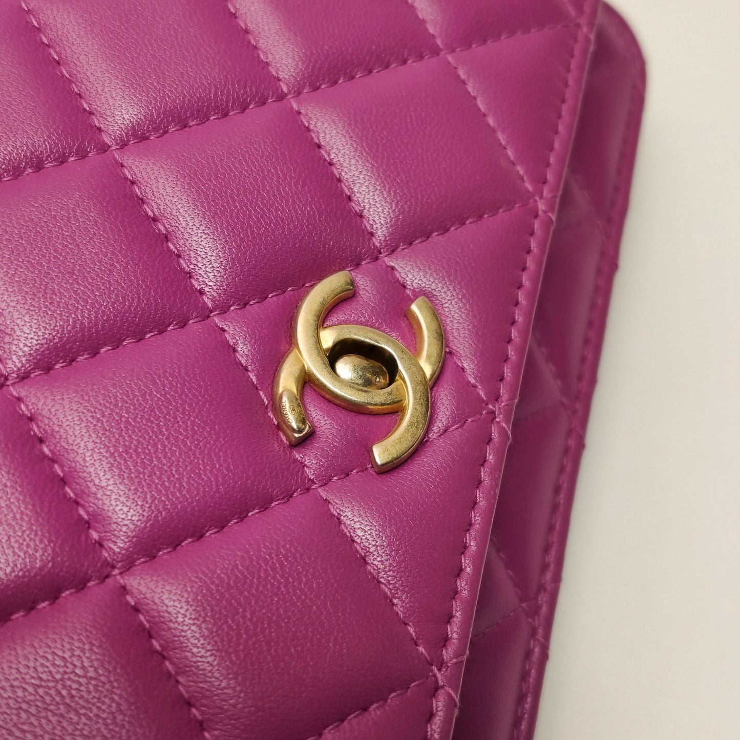 Chanel Lambskin Quilted Double C Logo Woc Crossbody Shoulder Bag 24122478995305