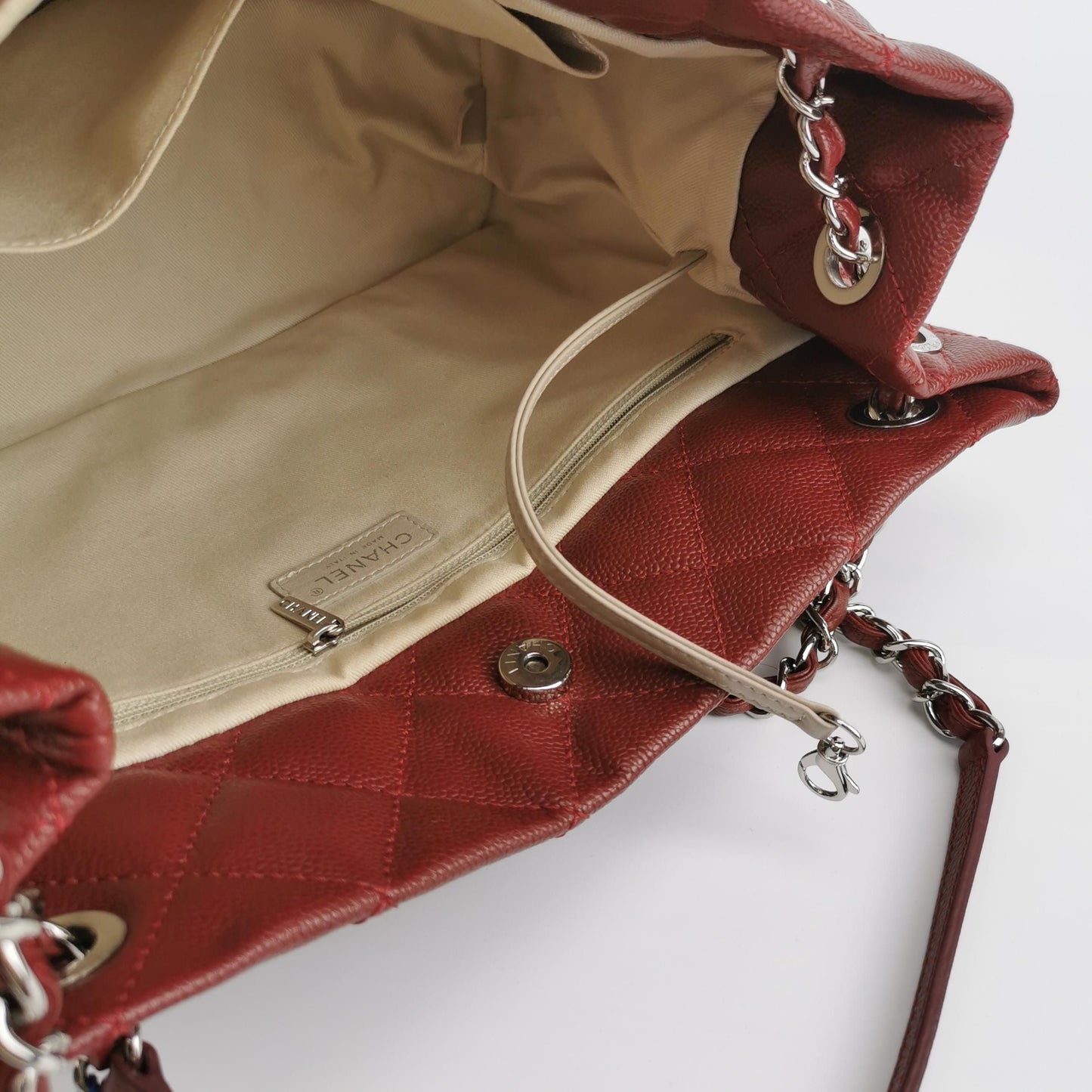 Chanel Calfskin Solid Double C Logo Shoulder Bag 24121978989086