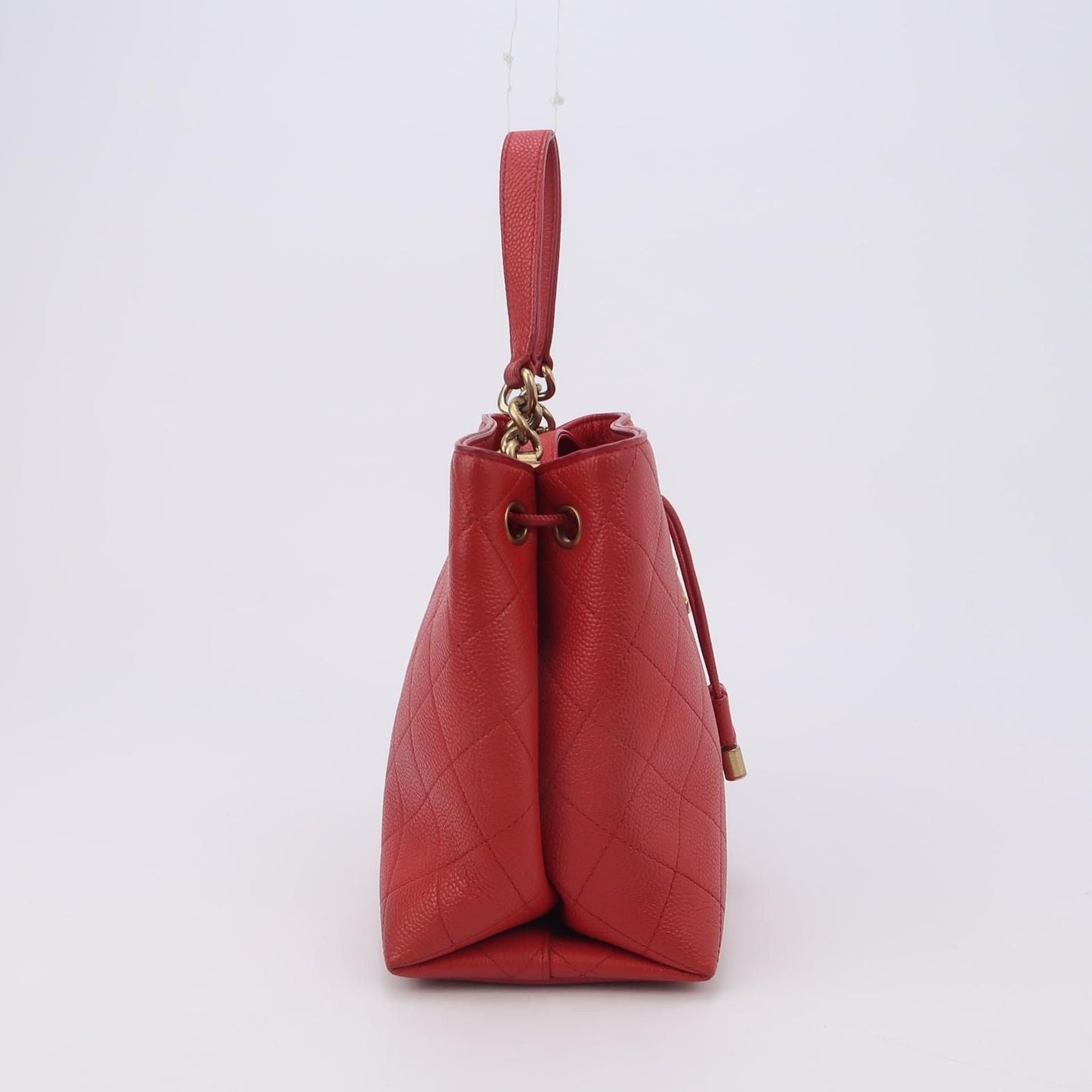 Chanel Quilted Calfskin Double C Logo Drawstring Shoulder Bag 24121778986463