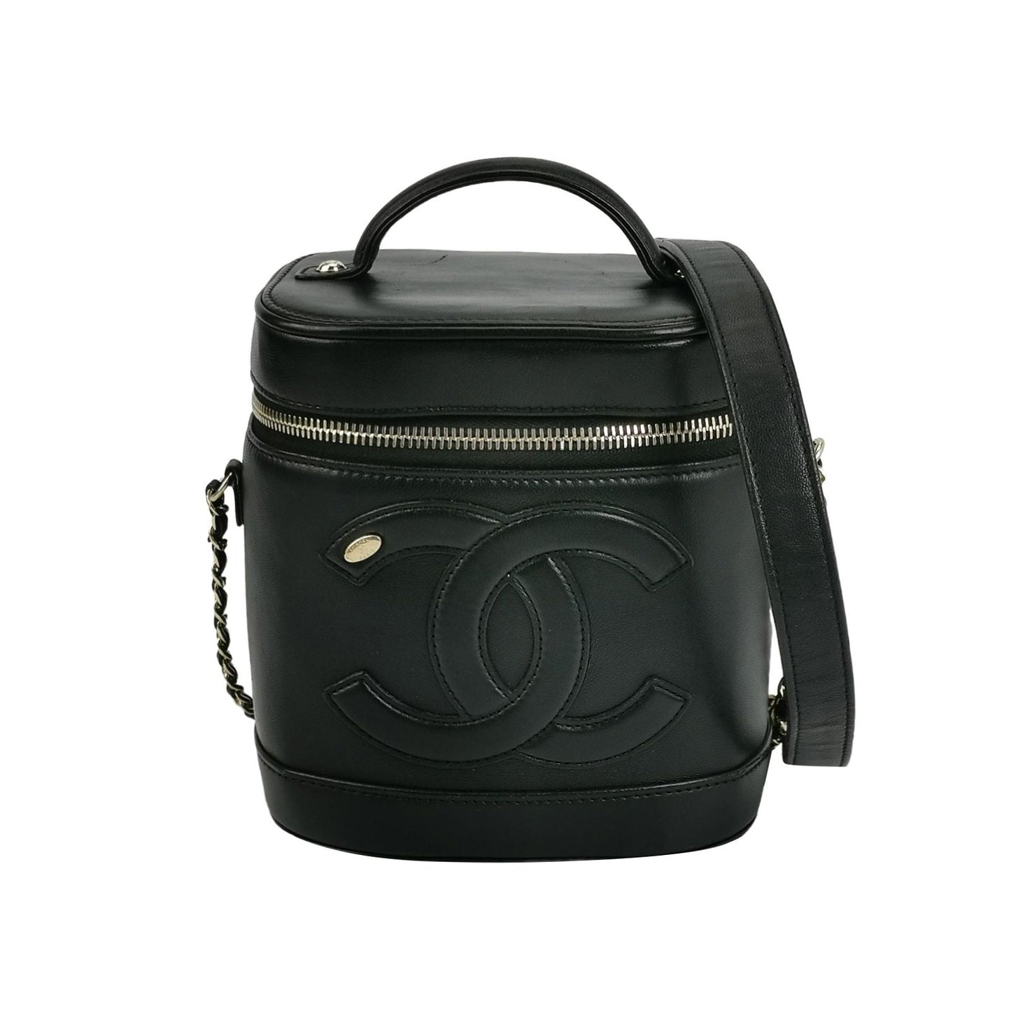 Chanel Lambskin Solid Double C Logo Box Bag Crossbody Shoulder Bag 24122478995314
