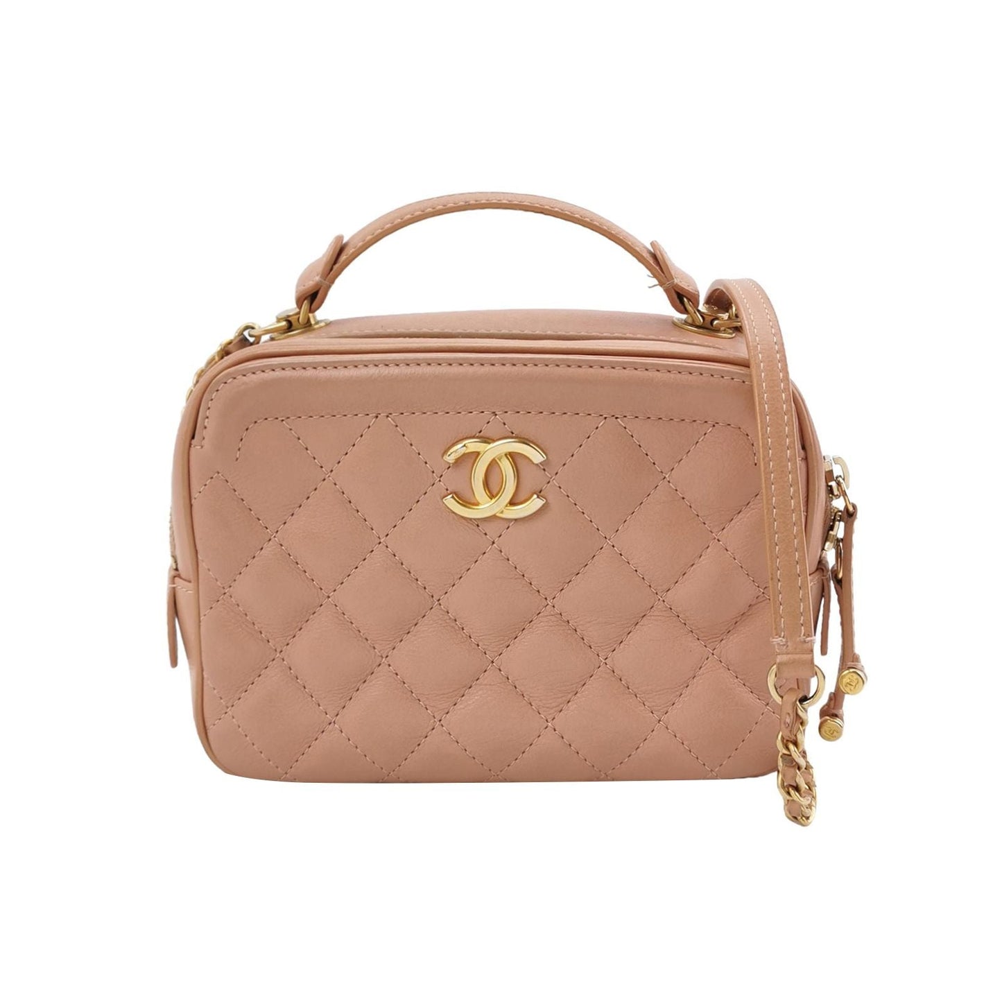 Chanel Quilted Calfskin Double C Logo Crossbody Shoulder Bag 24121678985153