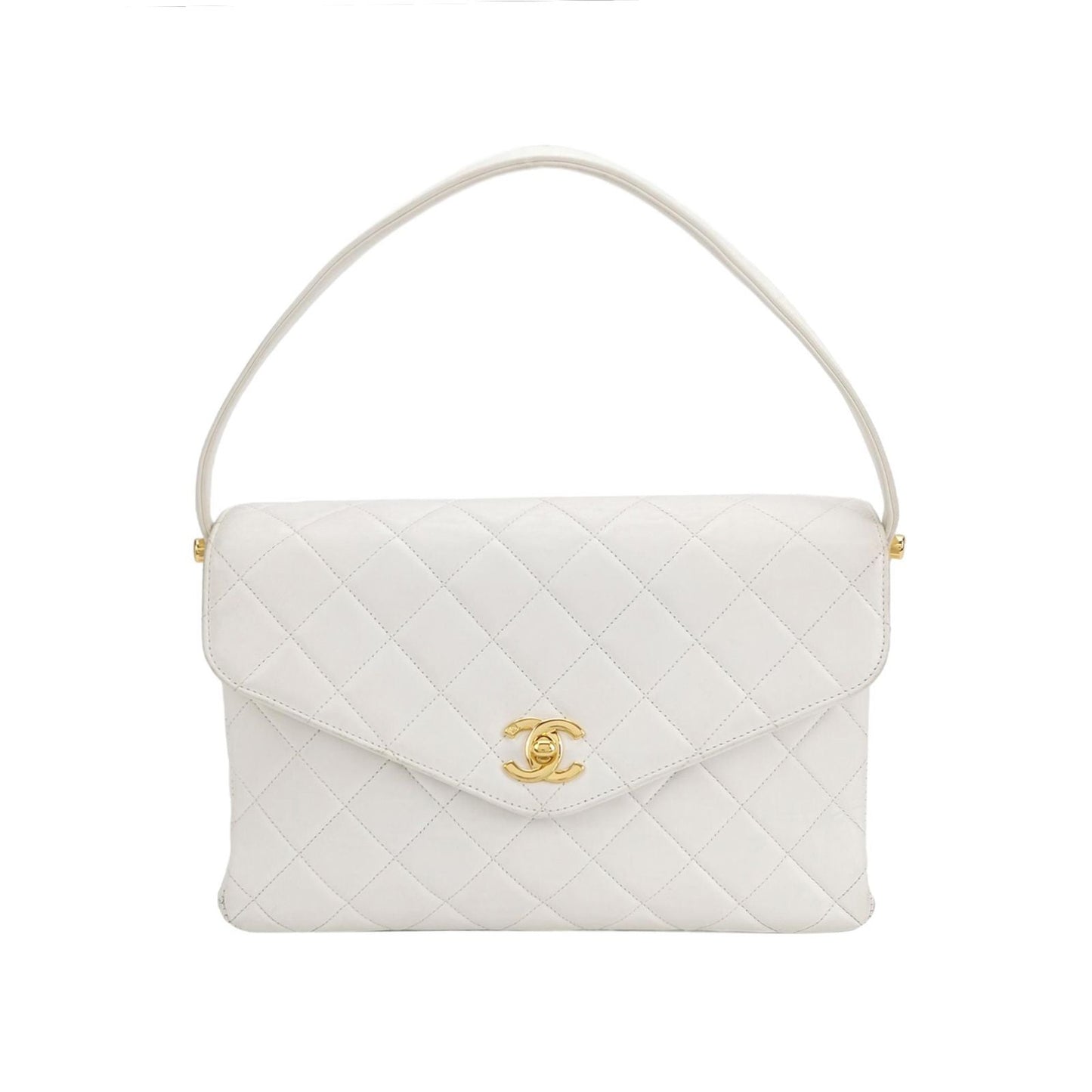 Chanel Flap Bag Leather Solid Quilted Double C Logo Shoulder Bag 24121578983785