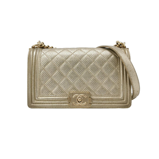 Chanel Leboy Seasonal Limited Edition Medium Quilted Calfskin Double C Lock Shoulder Bag 24121778986375