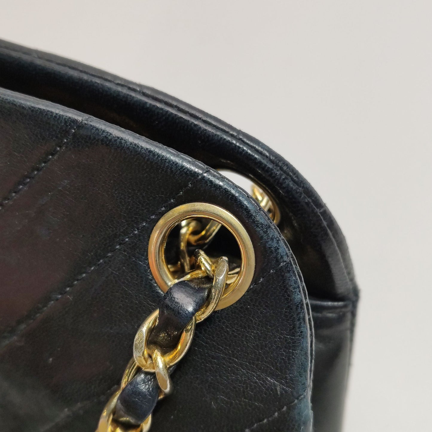 Chanel Lambskin Solid V-Quilted Double C Logo Chain Shoulder Bag 24120778974197