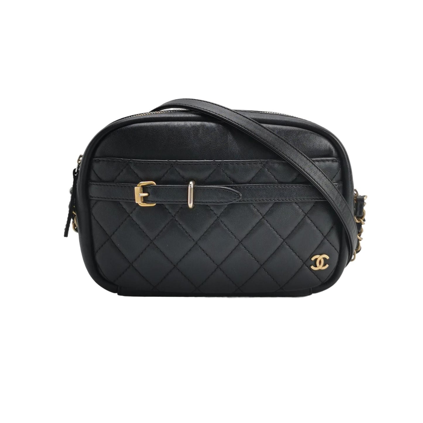 Chanel Camera Case Leather Quilted Double C Logo Belt Buckle Crossbody Shoulder Bag 24112778961681