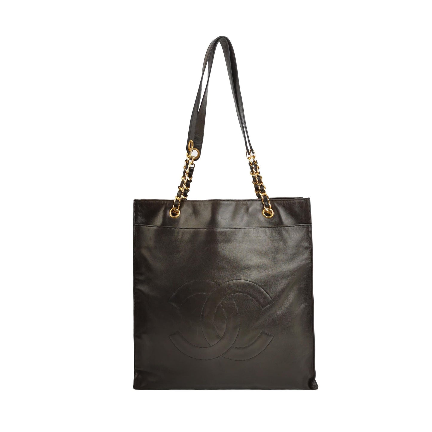 Chanel Calfskin Solid Double C Logo   Shoulder Bag 24111778948499