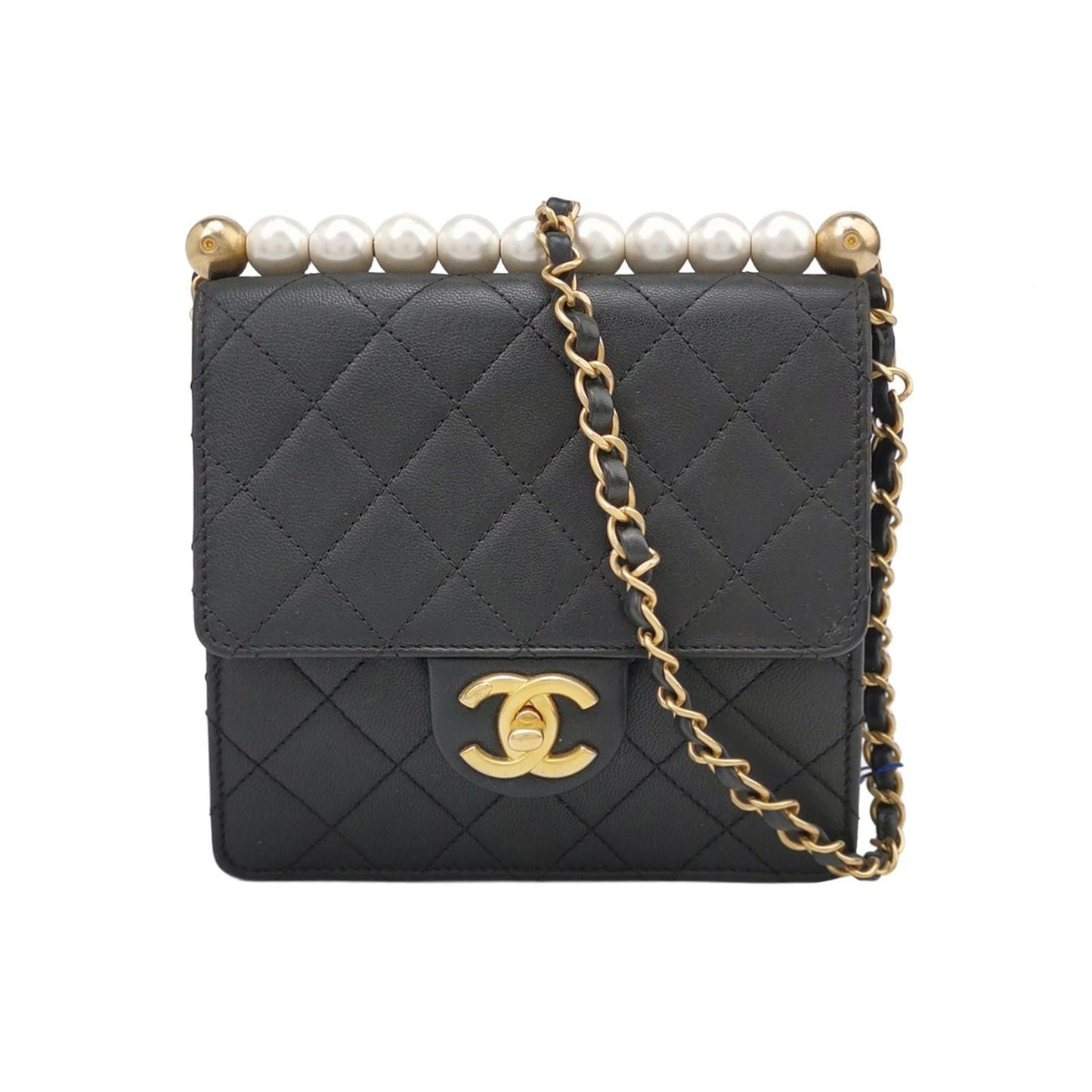 Chanel Flap Bag Lamb Leather Classic Double C Buckle Pearl Decor Shoulder Bag Crossbody Bag 127842900435