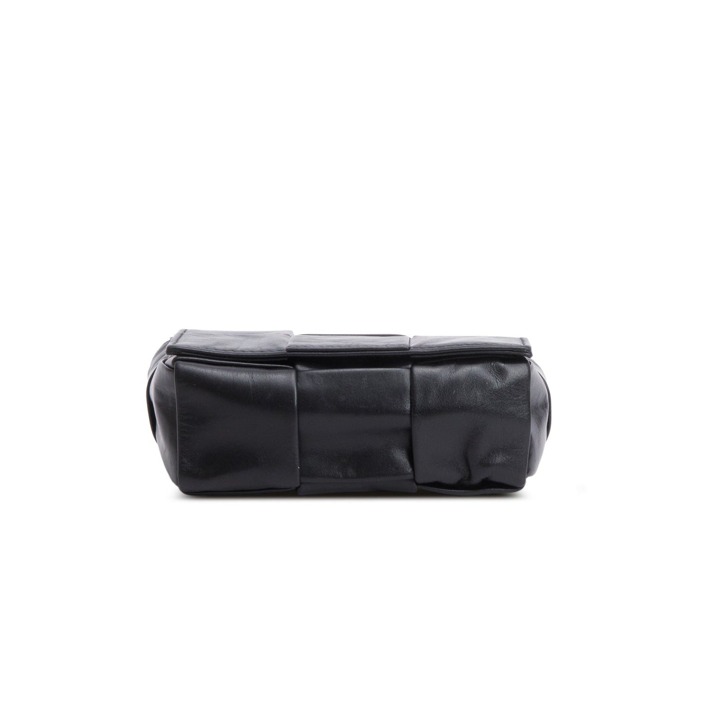 Bottega Veneta Black Paper Calfskin Maxi Intrecciato Extra Mini Cassette Crossbody Bag