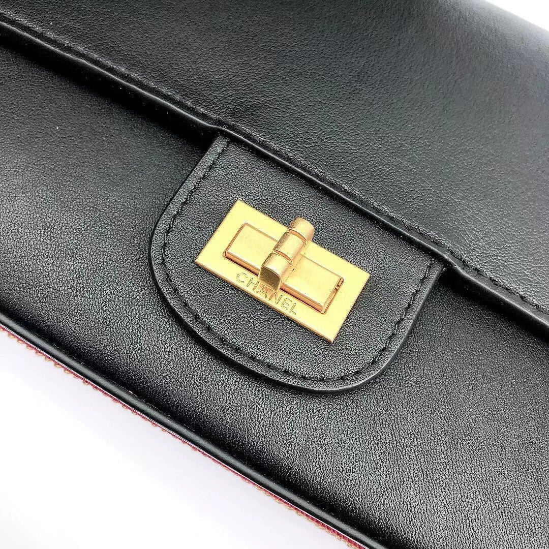 CHLMaroon Medallion Nude Reissue 2.55 Classic 225 Flap Black Bag For Women 24cm/9in