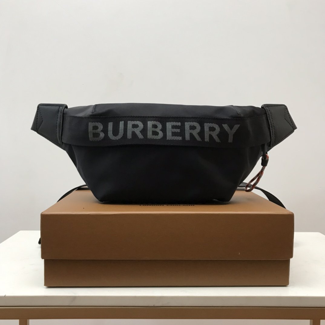 Top Quality Logo Detail Econyl Sonny Bum Bag Black For Men, Bags 12.2in/31cm