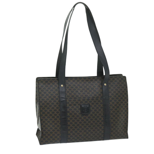 Luxury CELINE Macadam Canvas Tote Bag PVC Black Brown  68864