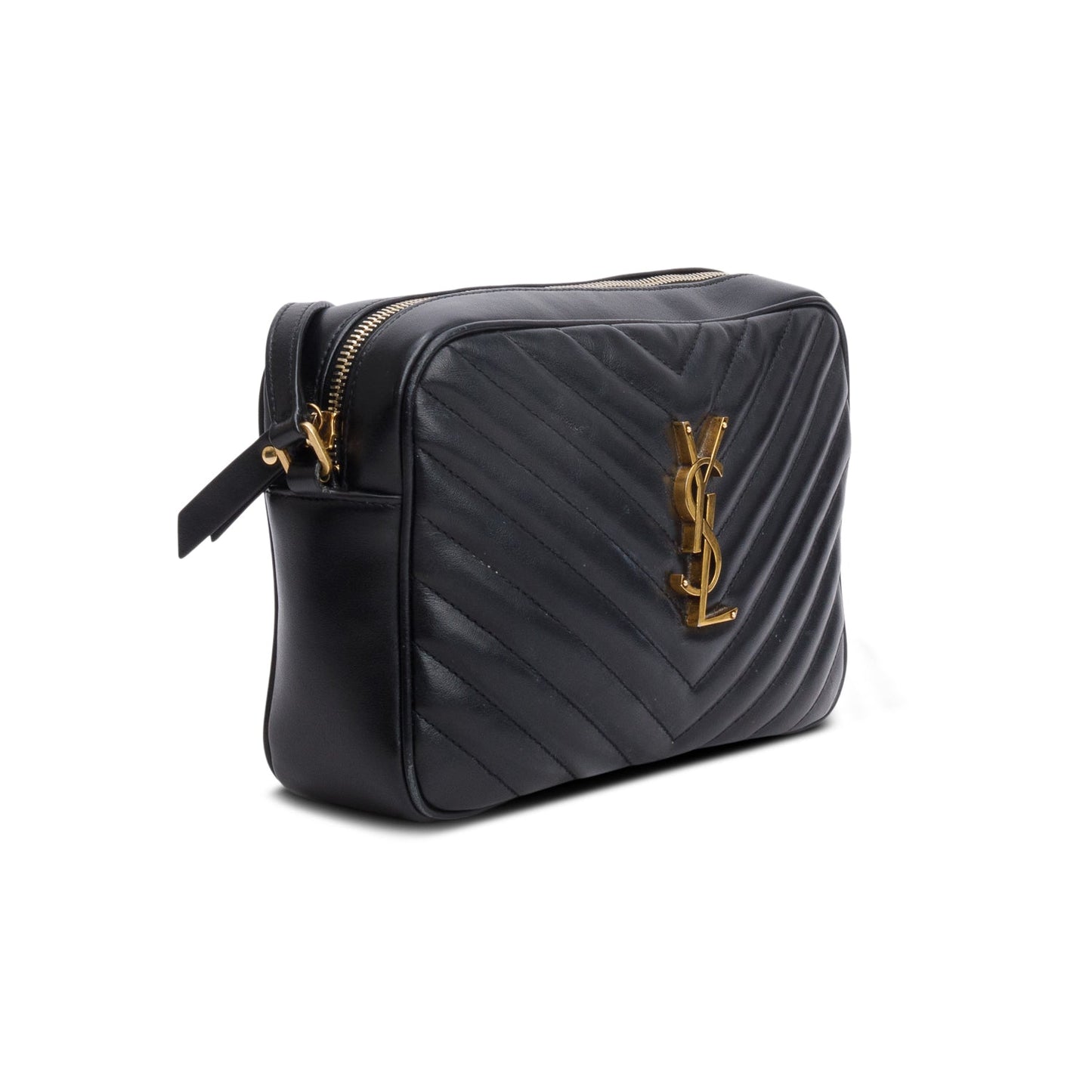 Saint Laurent 2021 Black Calfskin Matelasse Monogram Lou Camera Bag