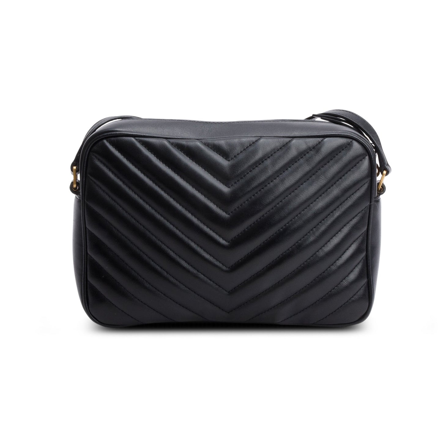 Saint Laurent 2021 Black Calfskin Matelasse Monogram Lou Camera Bag