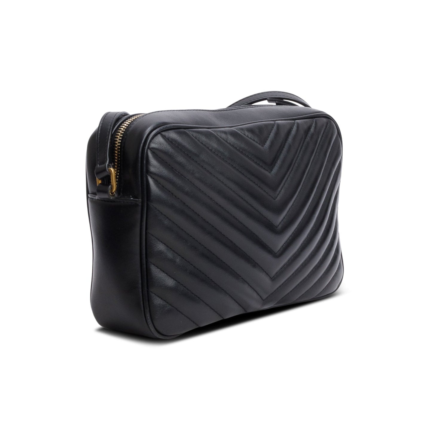 Saint Laurent 2021 Black Calfskin Matelasse Monogram Lou Camera Bag