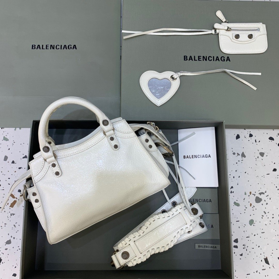 Top Quality Neo Cagole XS Handbag In White , For Women,  Bags 10.2in/26cm 700940210B09104