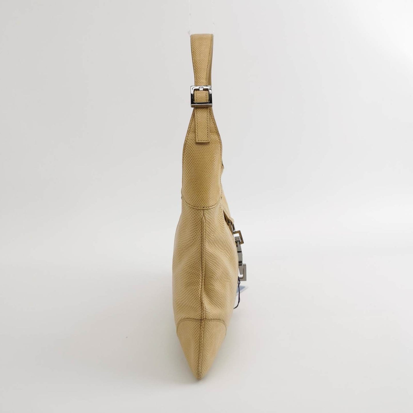Gucci Jackie   Yellow Gold Exotic Lizard-skin Leather Shoulder Bag