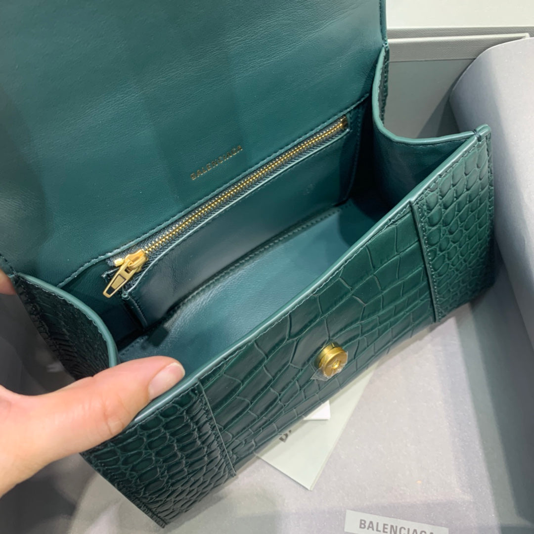 Top Quality Hourglass Small Handbag In Dark Green, For Women,  Bags 9in/23cm