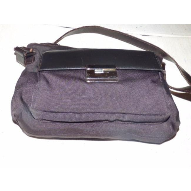 Gucci   Shades Of Brown Nylon And Leather Shoulder Bag