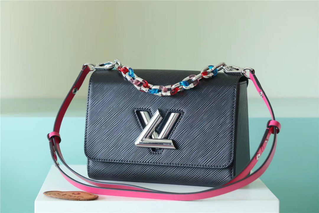 ouis Vuitton Twist MM Epi Black For Women,  Shoulder And Crossbody Bags 9.1in/23cm Top Quality 