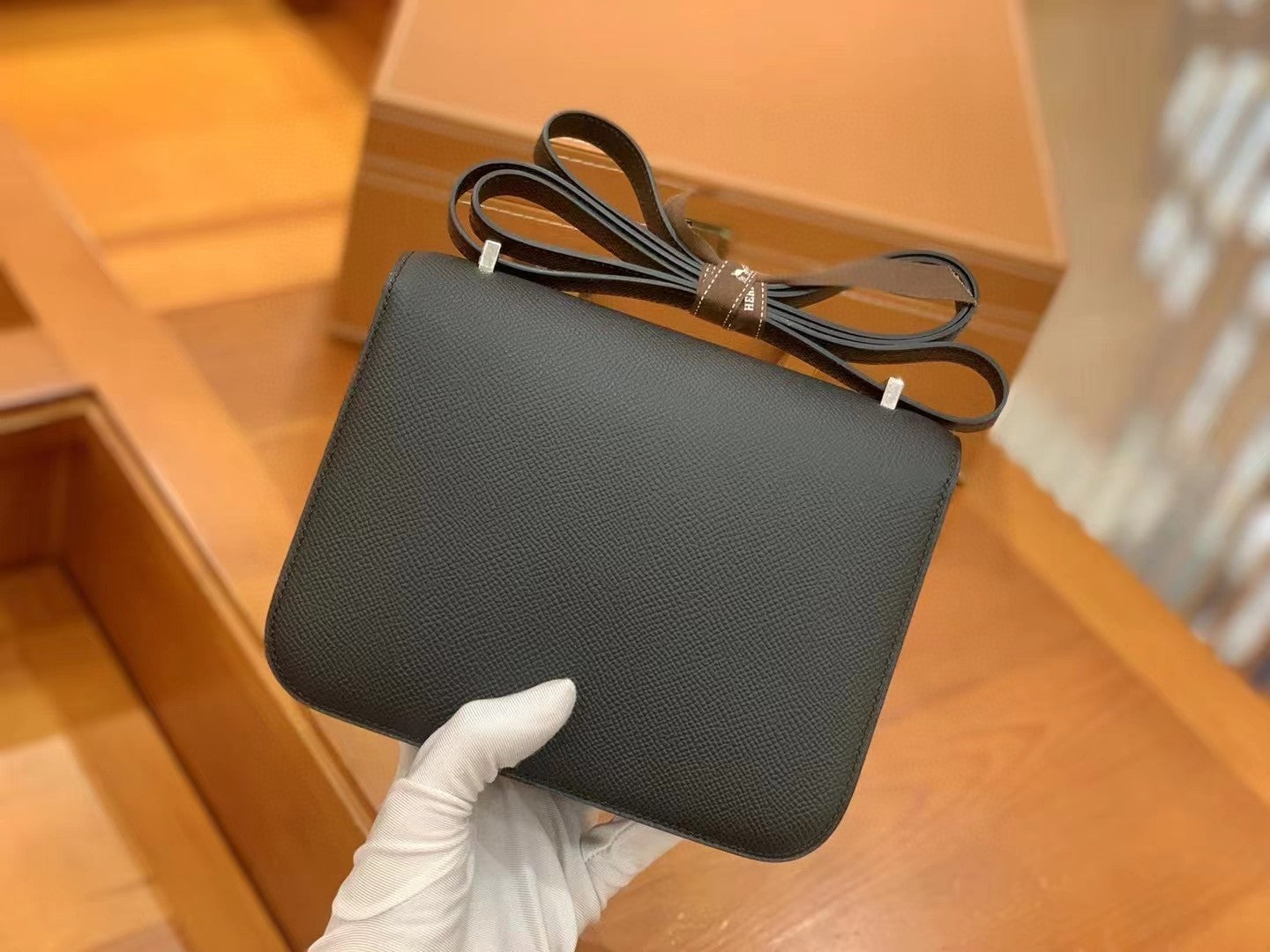 Top Quality Constance 23 Epsom Black For Women, Handbags, Shoulder Bag 9in/23cm