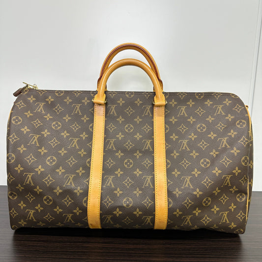 Louis Vuitton Monogram Keepall 55 Boston Bag Brown LB122741