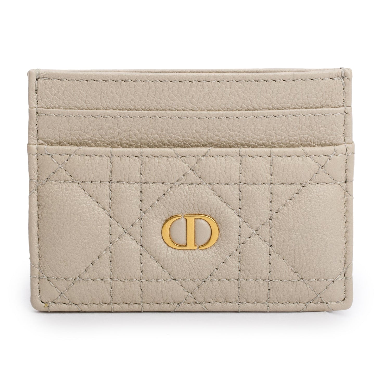 Christian Dior 2023 Beige Supple Cannage Leather Caro Freesia Card Holder