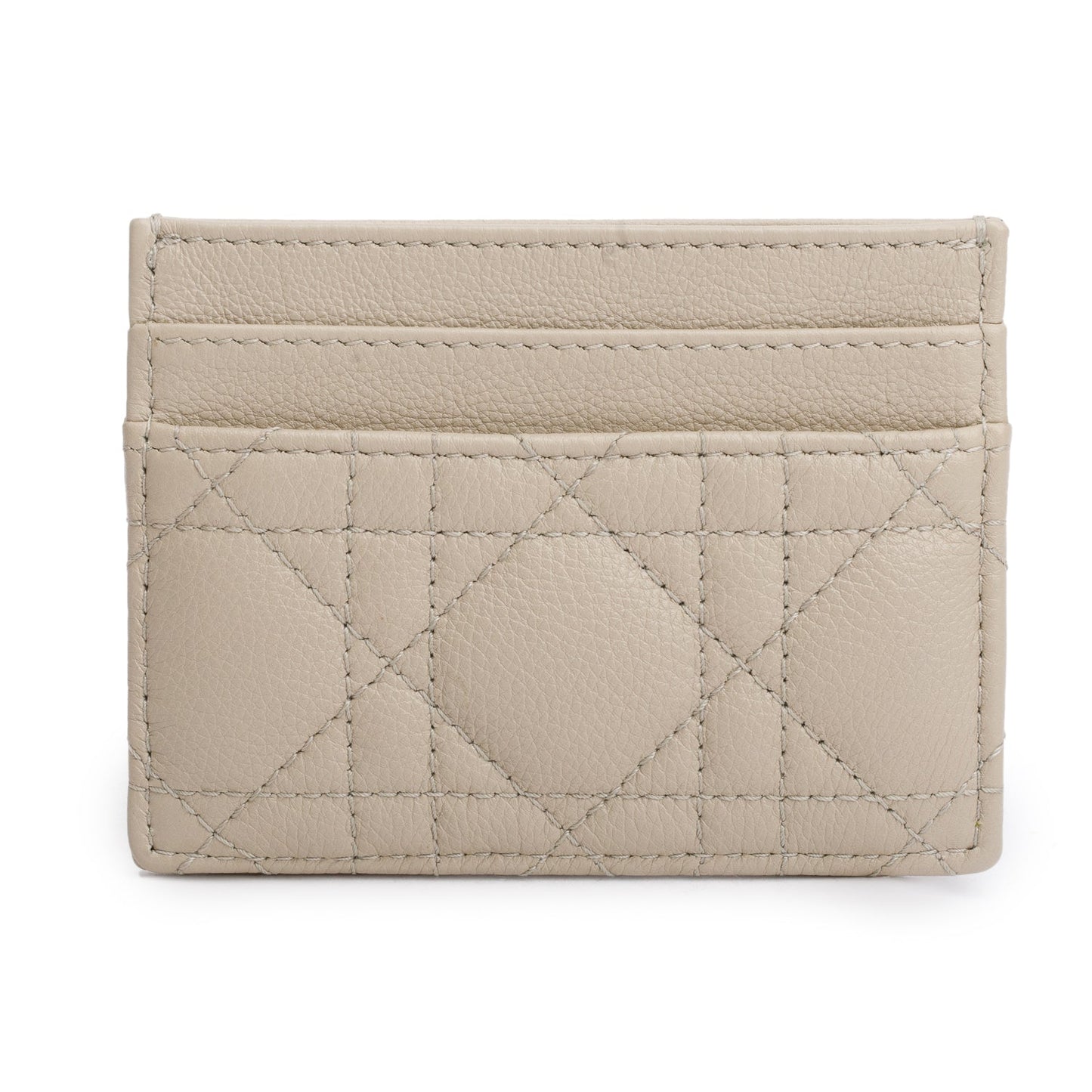 Christian Dior 2023 Beige Supple Cannage Leather Caro Freesia Card Holder