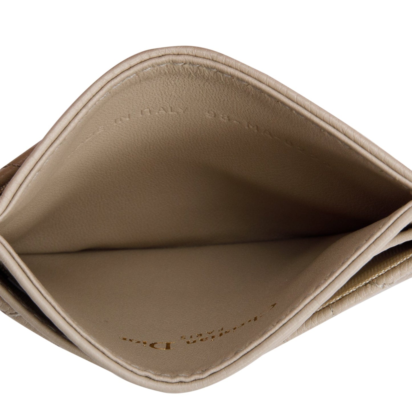 Christian Dior 2023 Beige Supple Cannage Leather Caro Freesia Card Holder