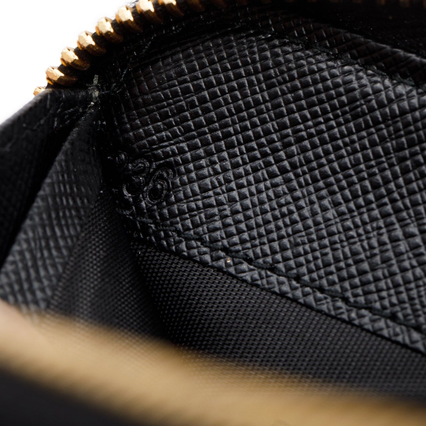 Prada Black Saffiano Leather Zip Around Wallet