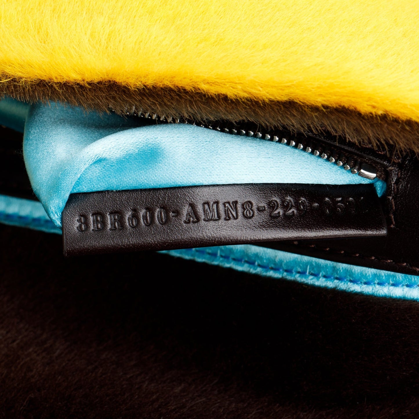 Fendi 2022 Yellow Brown Pony Hair Karung Baguette
