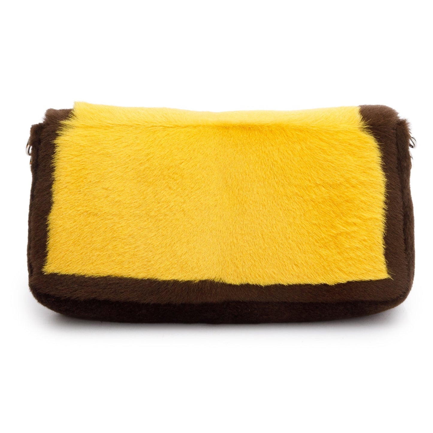 Fendi 2022 Yellow Brown Pony Hair Karung Baguette