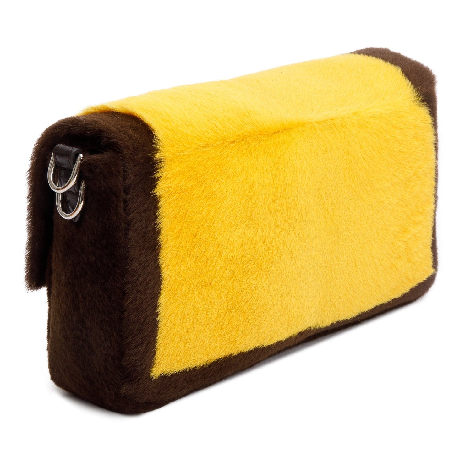 Fendi 2022 Yellow Brown Pony Hair Karung Baguette