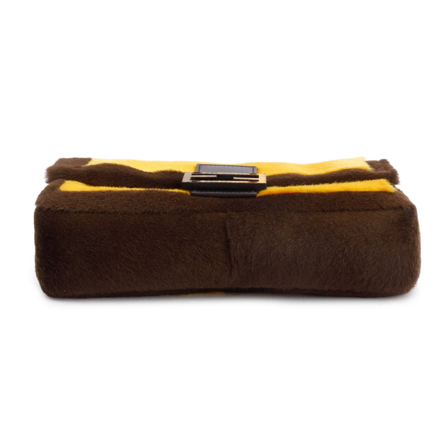 Fendi 2022 Yellow Brown Pony Hair Karung Baguette