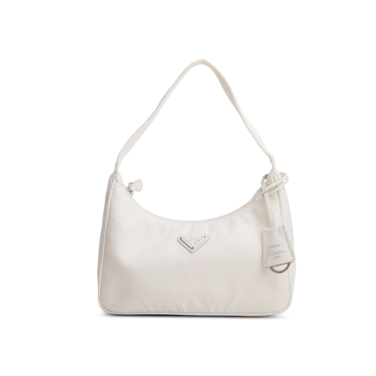 Prada 2021 White Re-Nylon Saffiano Re-Edition 2000 Mini Bag