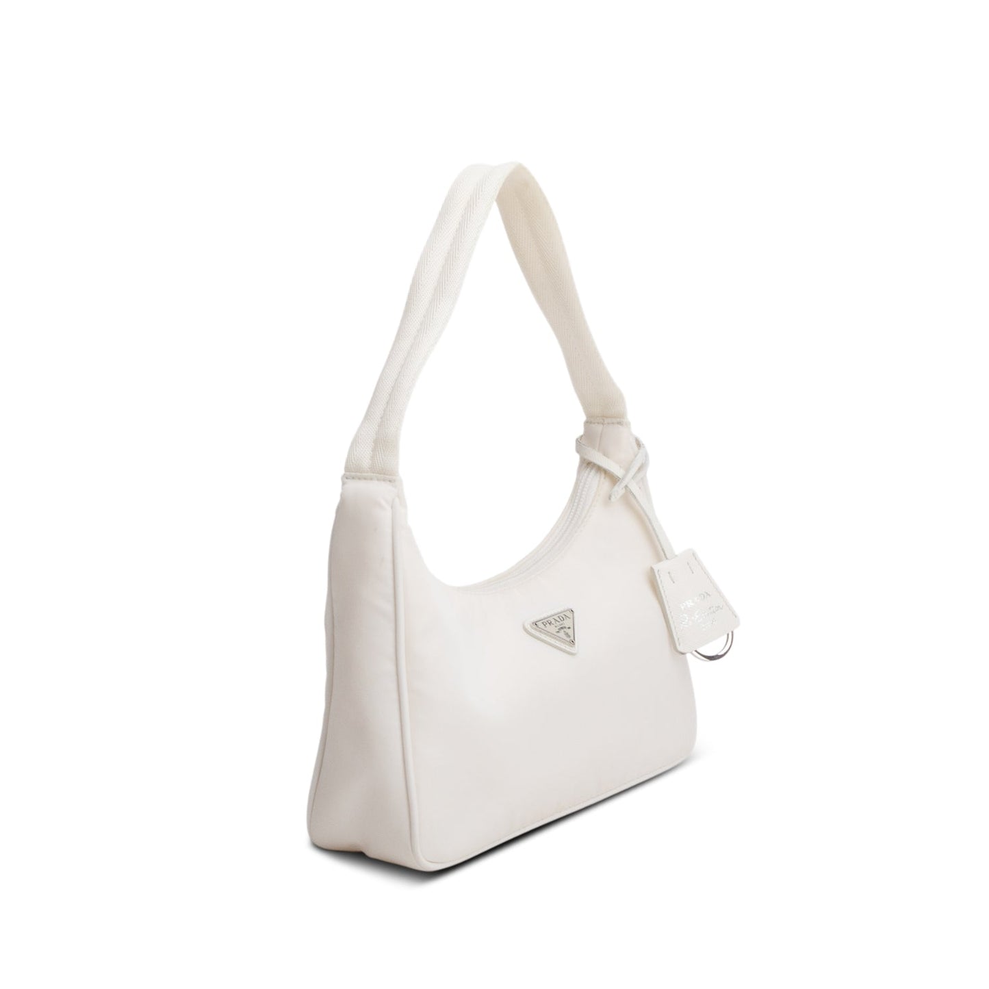 Prada 2021 White Re-Nylon Saffiano Re-Edition 2000 Mini Bag