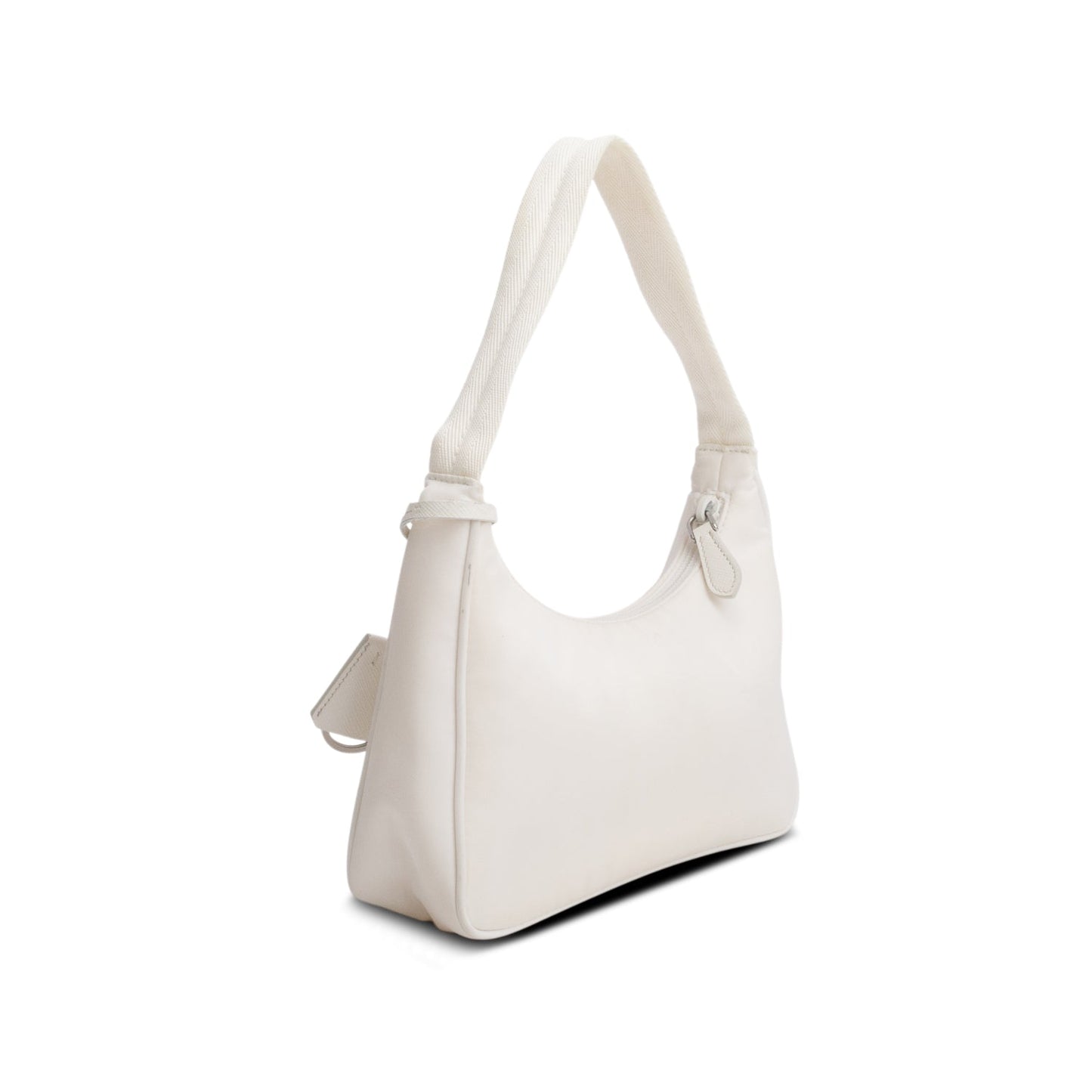Prada 2021 White Re-Nylon Saffiano Re-Edition 2000 Mini Bag