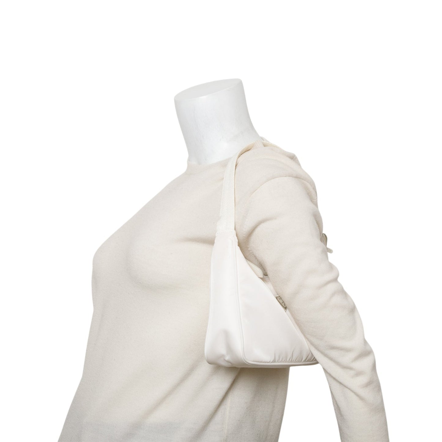 Prada 2021 White Re-Nylon Saffiano Re-Edition 2000 Mini Bag