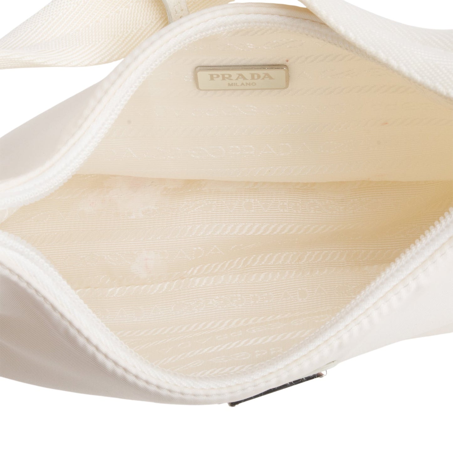 Prada 2021 White Re-Nylon Saffiano Re-Edition 2000 Mini Bag