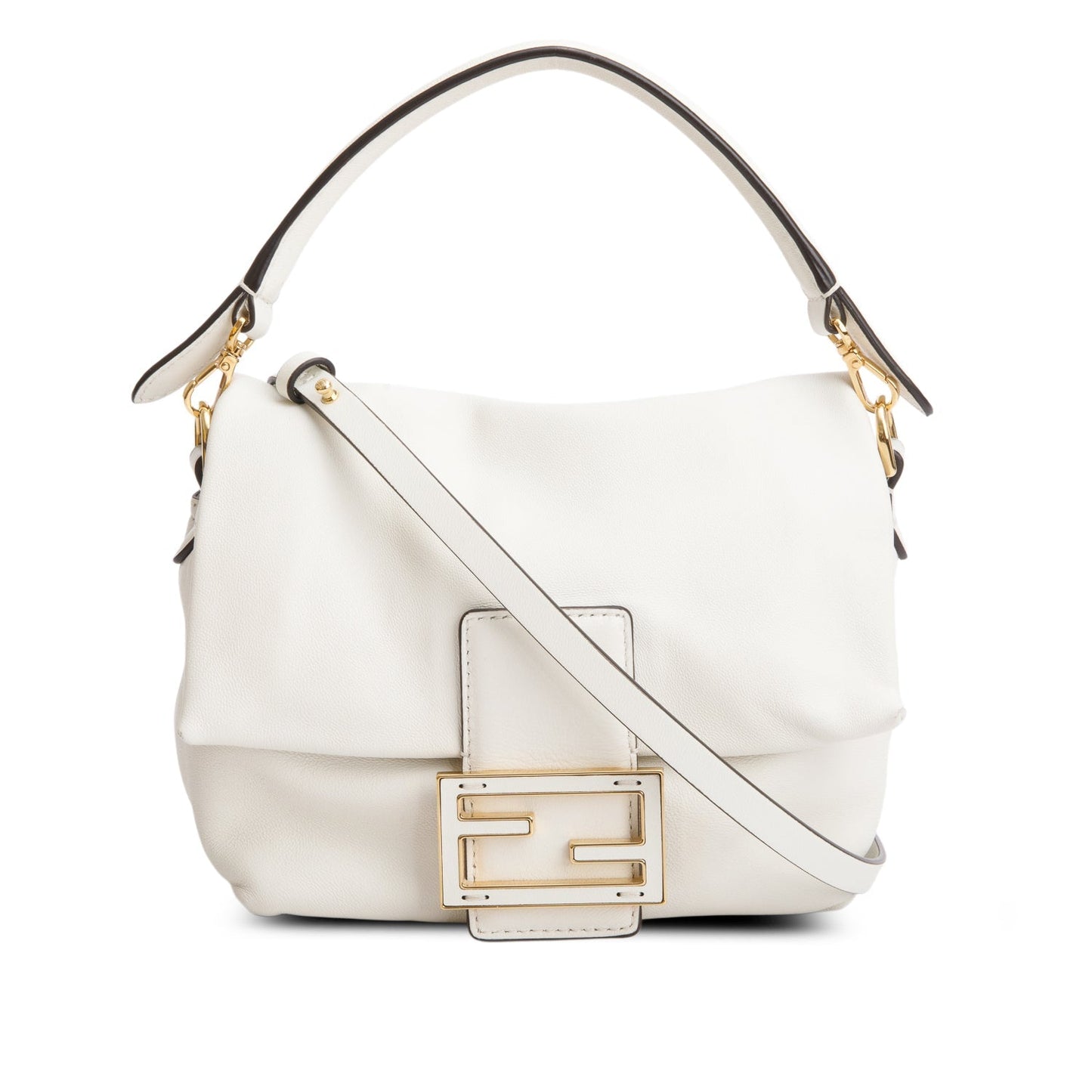 Fendi Cream Nappa Leather Mamma Baguette Small