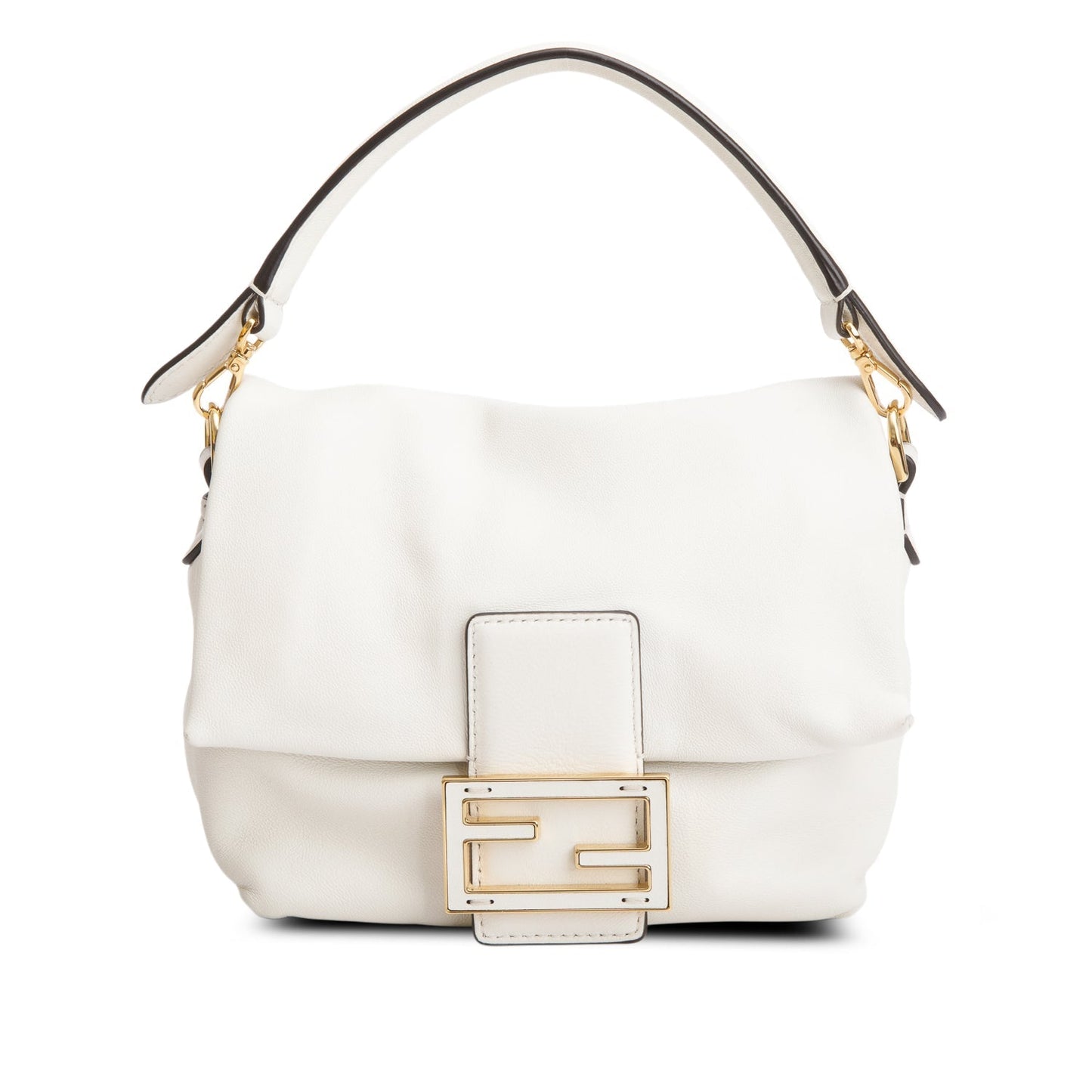Fendi Cream Nappa Leather Mamma Baguette Small