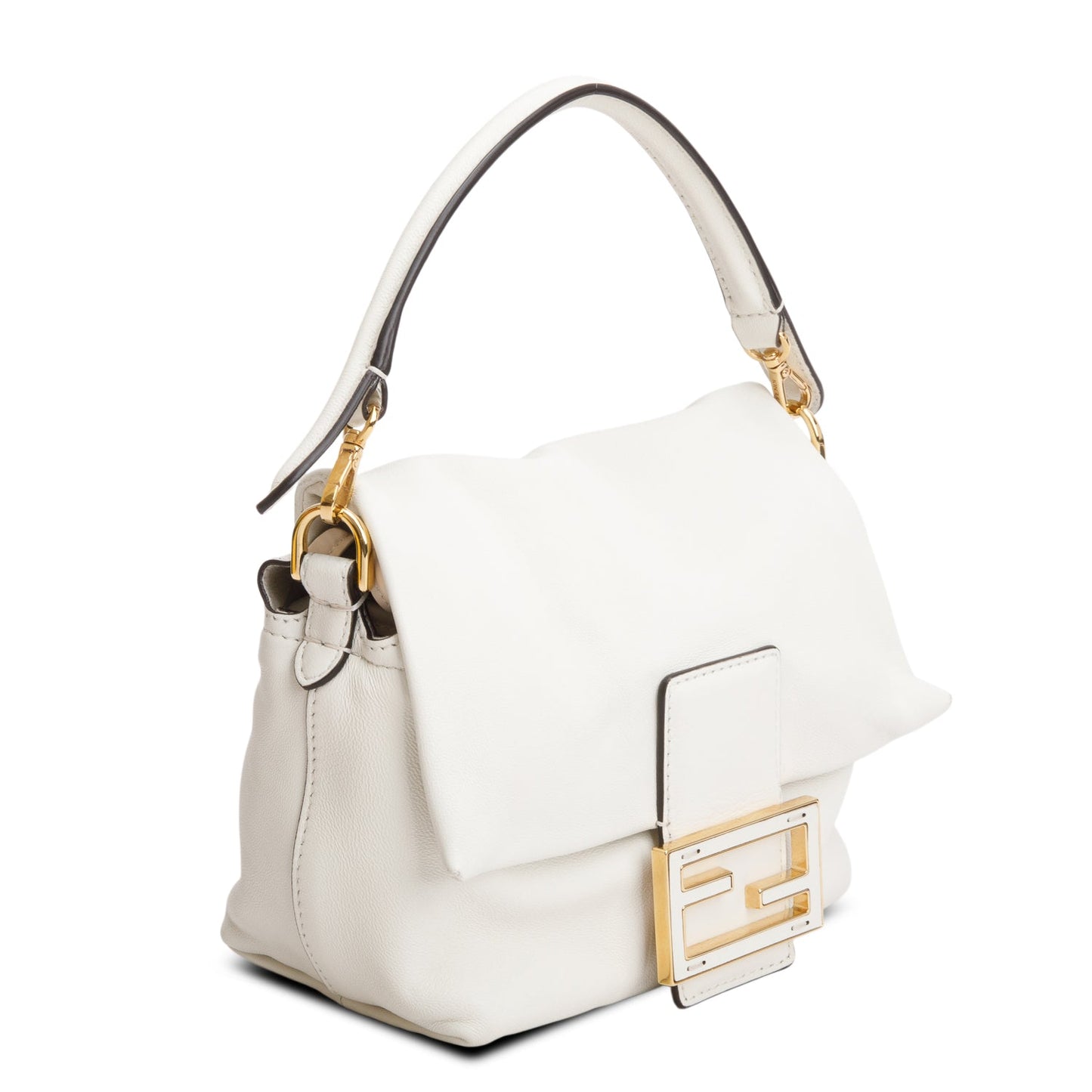 Fendi Cream Nappa Leather Mamma Baguette Small