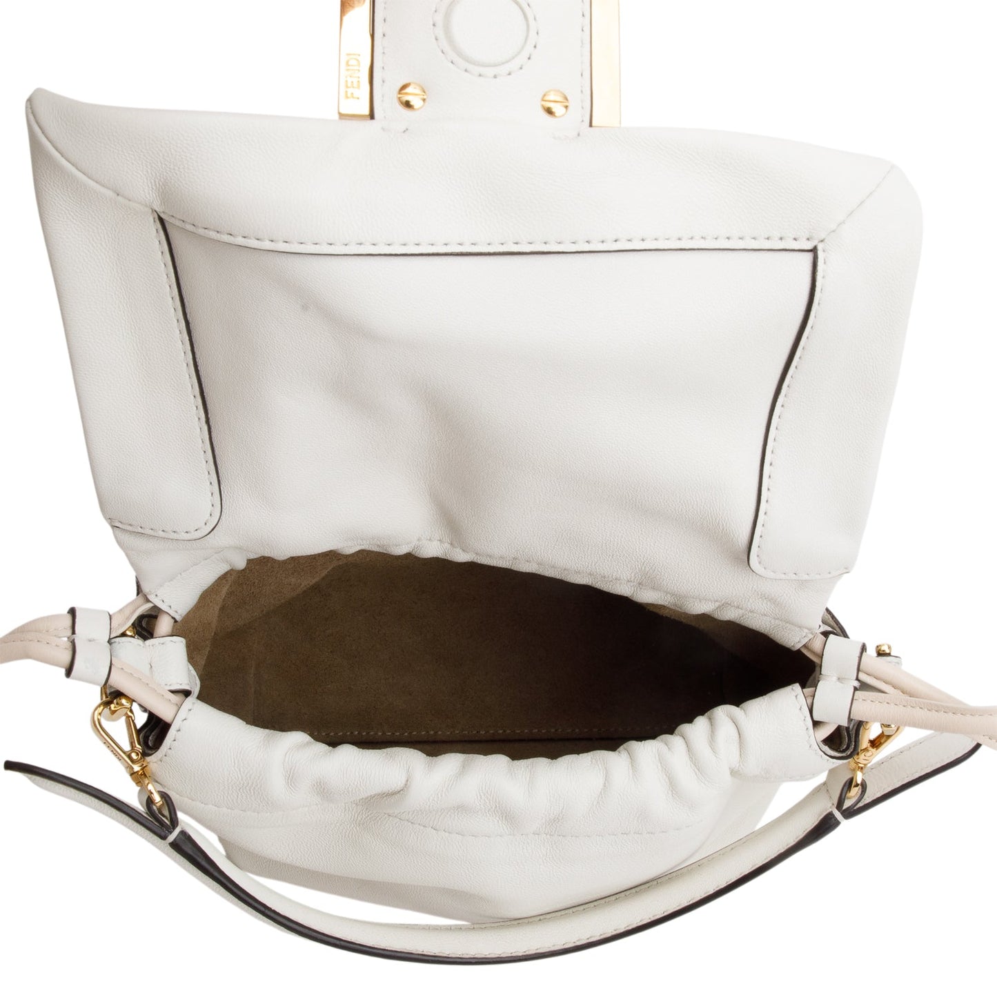 Fendi Cream Nappa Leather Mamma Baguette Small