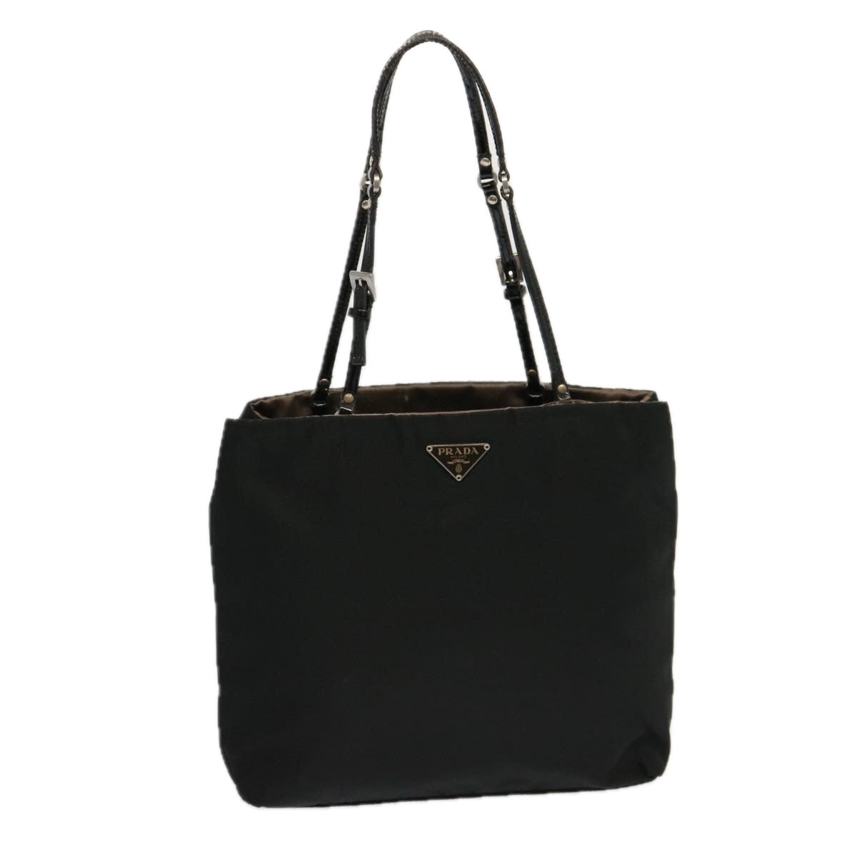 PRADA Hand Bag Nylon Black Auth 69379