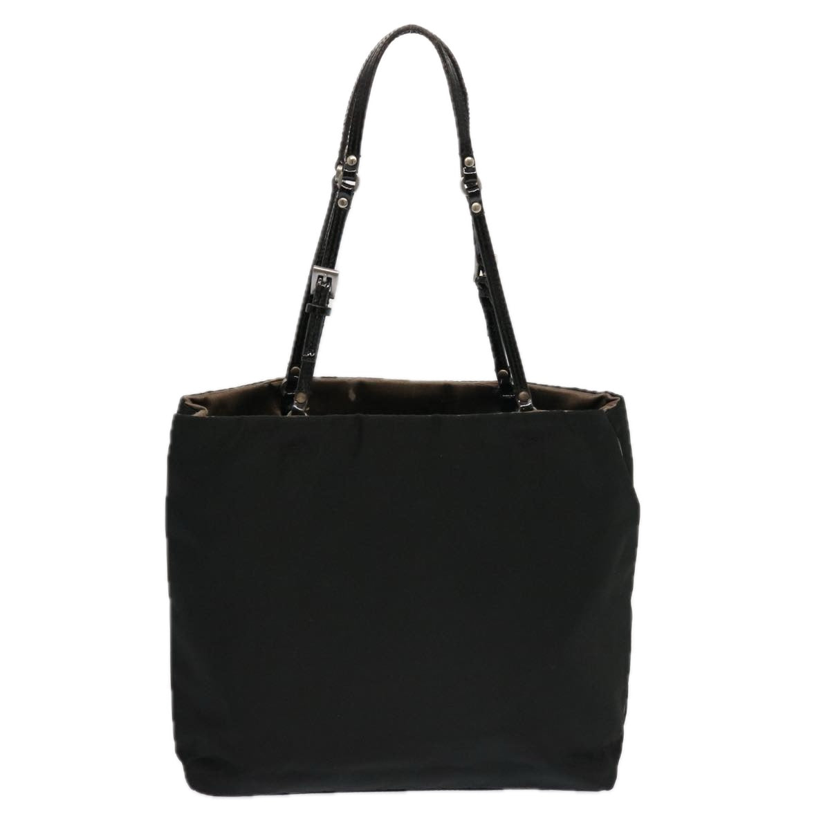 PRADA Hand Bag Nylon Black Auth 69379