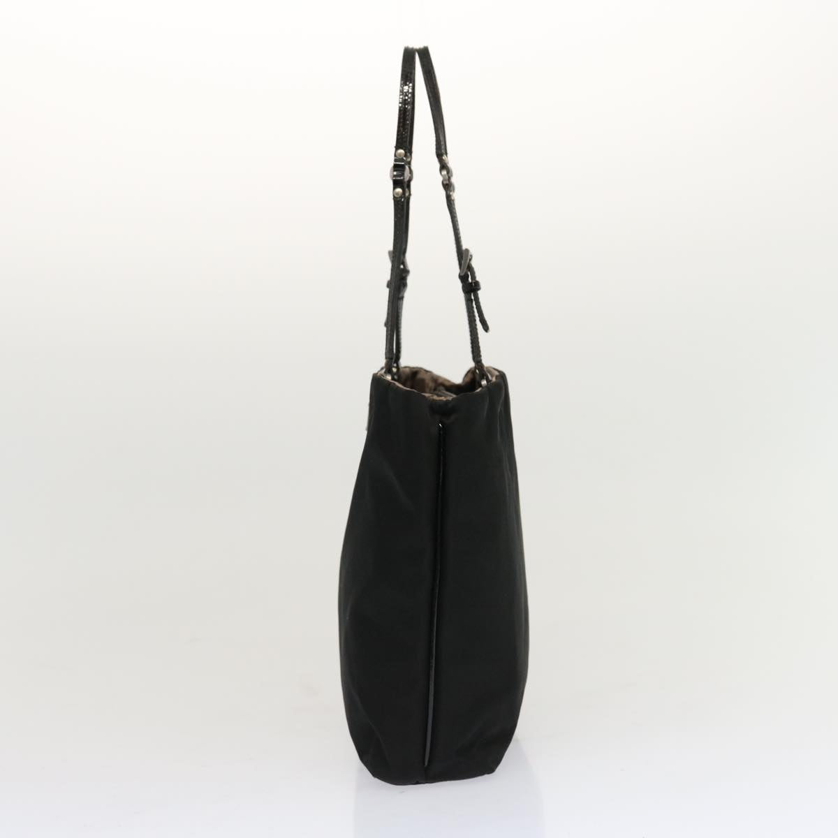 PRADA Hand Bag Nylon Black Auth 69379